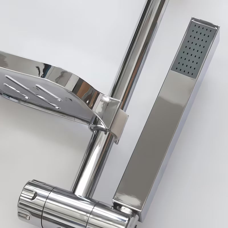 System prysznicowy Roth Florida Combi z baterią dźwigniową w wykończeniu chrome z prysznicem ręcznym i deszczownicą.
