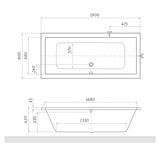 Roth Kubic Neo prostokątna wanna akrylowa 190x90 cm w wersji lewej i prawej