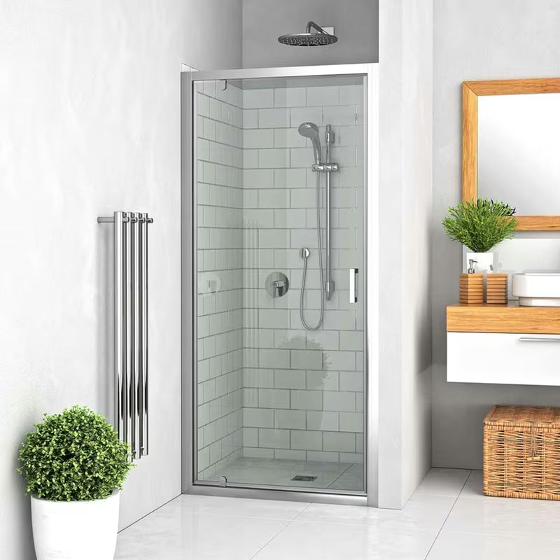 Drzwi prysznicowe Roth Lega Line 70 cm w błyszczącym chromie z przezroczystym szkłem do wnęki
