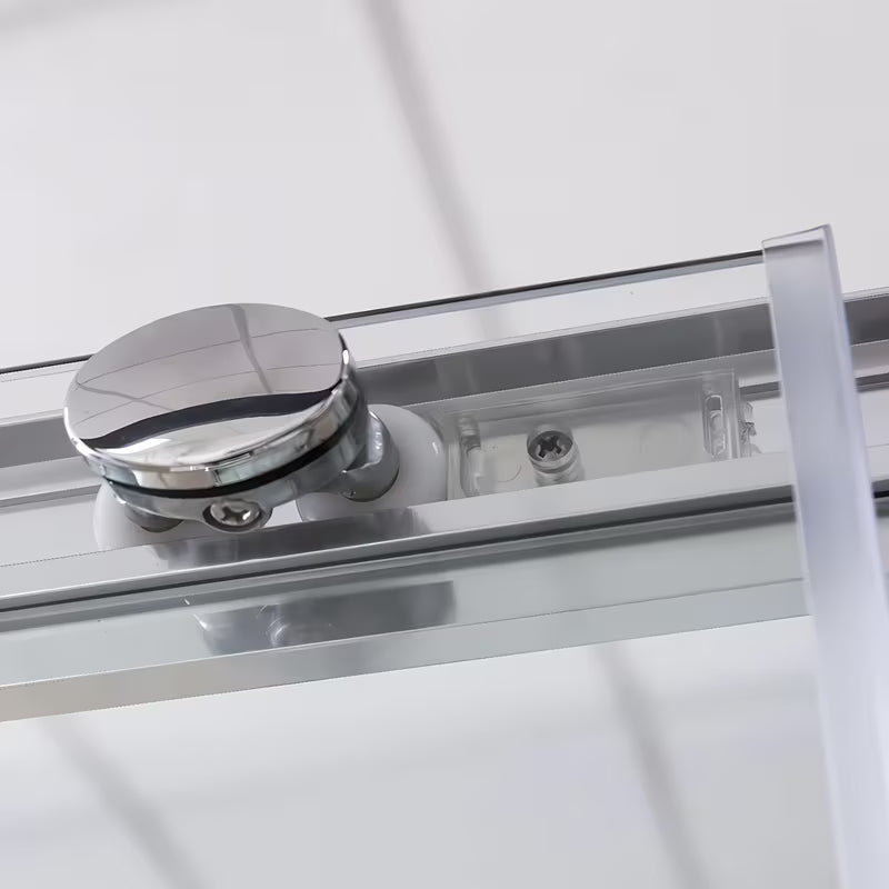 Przesuwne drzwi prysznicowe Roth Lega Line 160 cm w połyskującym chromie z przezroczystym szkłem do wnęki