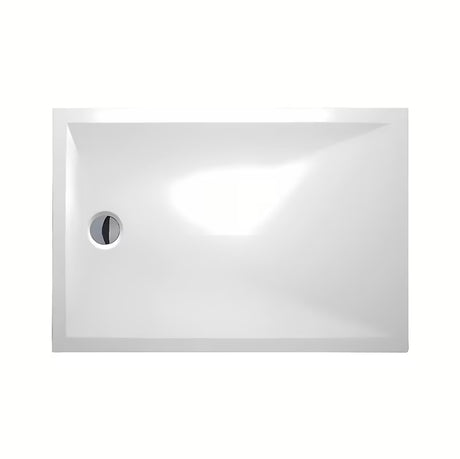 Biały brodzik prysznicowy prostokątny Roth Marmo Neo Square-R z lanego marmuru 110x90 cm