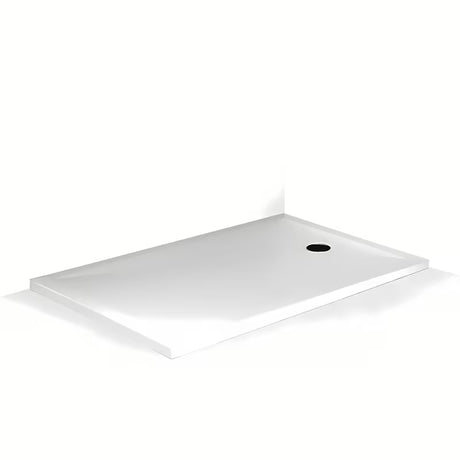 Biały brodzik prysznicowy prostokątny Roth Marmo Neo Square-R z lanego marmuru 120x90 cm.