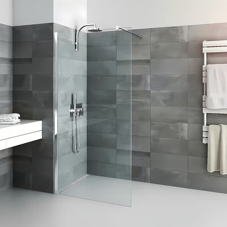 Roth Walk In Line ścianka prysznicowa Walk‑in- 80 cm w błyszczącym chromie z transparentnym dekorem