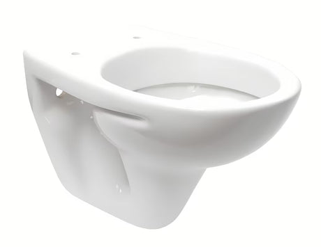 Biała miska WC wisząca S-Line Pro z błyszczącej ceramiki z odpływem poziomym