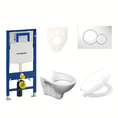 Zestaw WC podtynkowy S-Line Pro z modułem Geberit Duofix, deską URBAN i białym przyciskiem Sigma 01