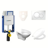 Zestaw WC podtynkowy S-Line Pro z modułem Geberit Kombifix, deską URBAN i białym przyciskiem Sigma 01.