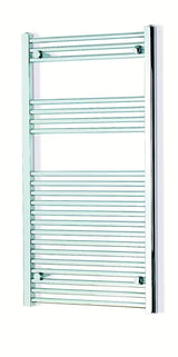 Kombinowany grzejnik łazienkowy grzejnik łazienkowy S-Line 600 x 1118 mm w wykończeniu chromowanym z prostym profilem.