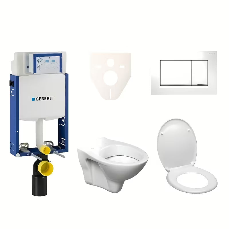 Zestaw WC podtynkowy S-Line Pro z modułem Geberit Kombifix, przyciskiem Sigma 30 i deską MISKA wc