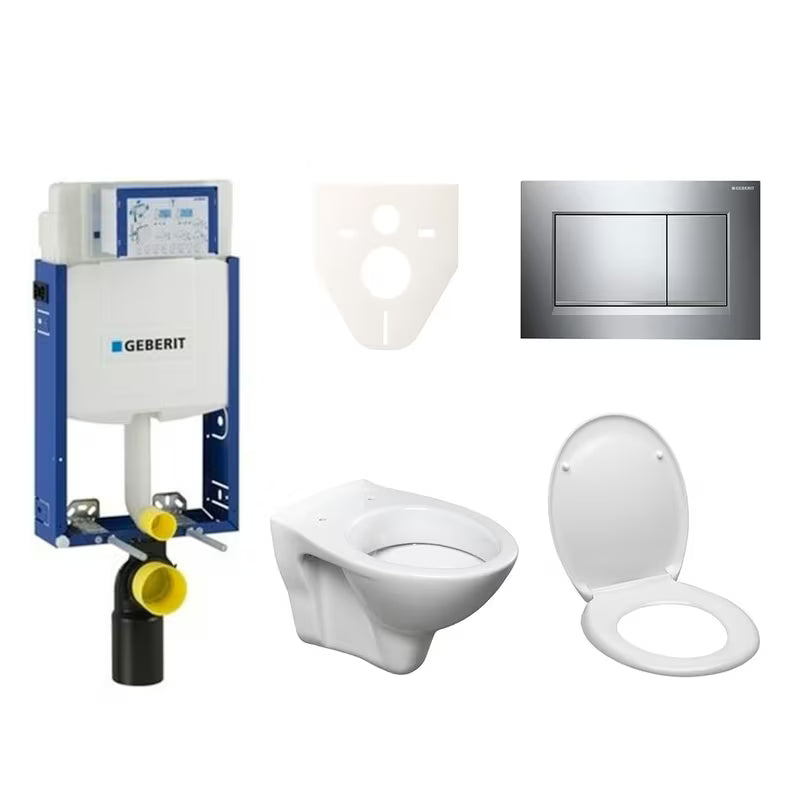 Zestaw WC podtynkowy S-Line Pro z modułem Geberit Kombifix, przyciskiem Sigma 30 i deską sedesową MISKA wc