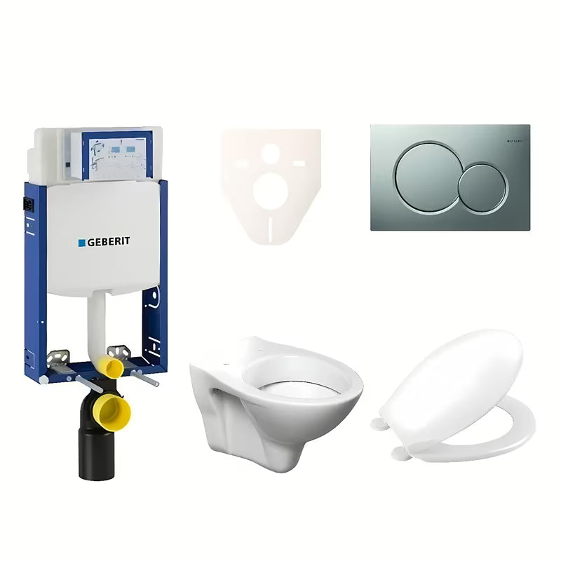Zestaw WC podtynkowy S-line Pro z deską URBAN, modułem Geberit Kombifix i przyciskiem Sigma 01 chrom mat