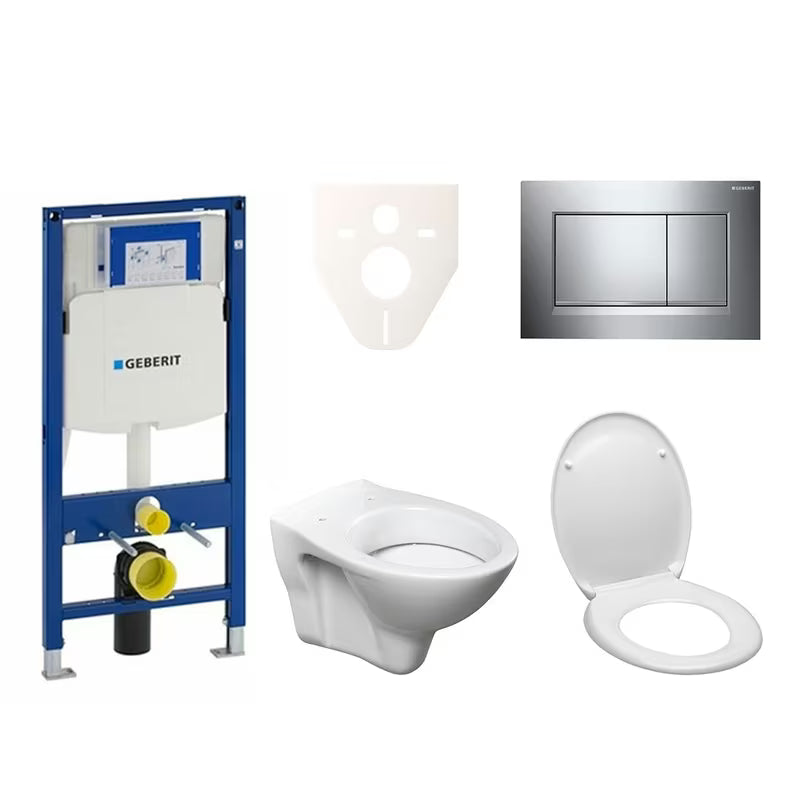 Zestaw WC podtynkowy S-Line Pro z modułem Geberit Duofix, deską sedesową i przyciskiem Sigma 30