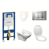 Zestaw WC podtynkowy S-Line Pro z modułem Geberit Duofix, deską sedesową, przyciskiem Sigma 30 i matą wygłuszającą
