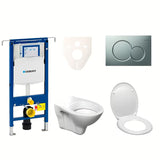 Zestaw WC podtynkowy S-Line Pro z modułem Geberit Duofix, przyciskiem Sigma 01 i deską MISKA wc