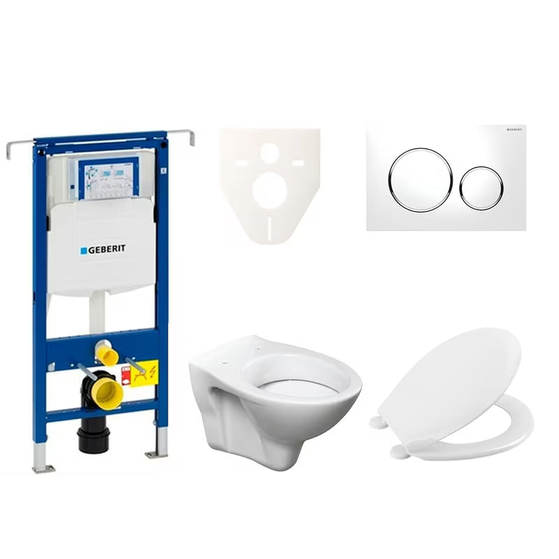 Zestaw WC podtynkowy S-Line Pro z modułem Geberit Duofix, spłuczką, deską sedesową URBAN i przyciskiem Sigma 20
