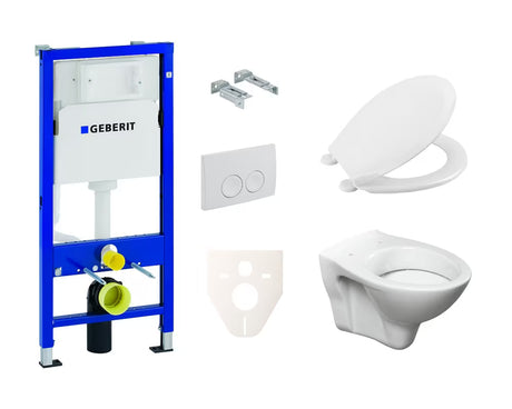 Zestaw WC podtynkowy S-Line Pro z modułem Geberit Duofix, deską URBAN i białym przyciskiem Delta 21