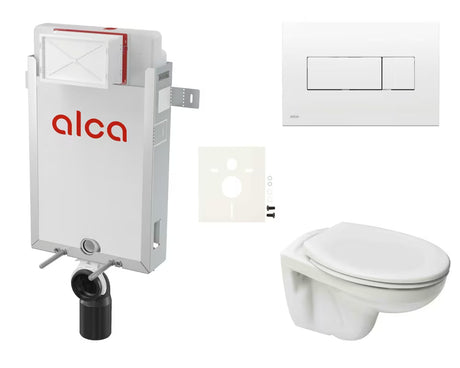 Zestaw WC podtynkowy S-Line Pro z modułem do zabudowy i zbiornikiem Alca w minimalistycznym wydaniu