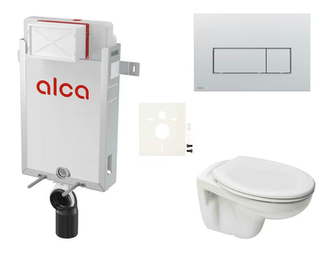 Zestaw WC podtynkowy S-Line Pro z modułem do zabudowy, zbiornikiem Alca i deską z Duroplastu