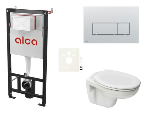 Zestaw WC podtynkowy S-Line Pro z modułem podtynkowym, spłuczką Alca i deską z duroplastu