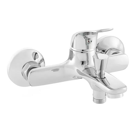 Jednouchwytowa ścienna bateria wannowa S-Line Pro w wykończeniu chrom z zaokrąglonym wzornictwem