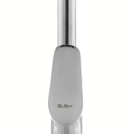 Chromowana jednouchwytowa stojąca bateria zlewozmywakowa S-Line Pro z obrotowym ramieniem z ukrytym perlatorem.