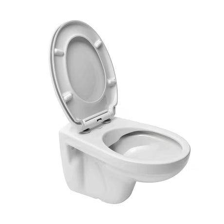 Biały miska WC wisząca SIKO S-Line Pro bez układu spłukującego z odpływem poziomym