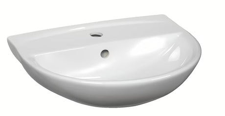 Wiszące ceramiczna umywalka S-Line Pro 49,5 x 38,5 cm w kolorze białym z przelewem i otworem pro na baterię