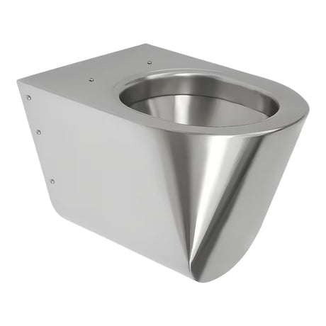 Wiszące nierdzewna MISKA wc Sanela Supersteel w matowym wykonaniu antywandalowym z czarną deską.