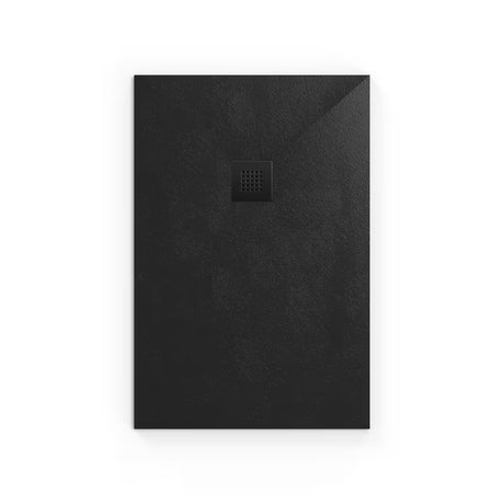 Czarny brodzik prysznicowy prostokątny SAT Alek 120x80 cm z lanego marmuru, niski