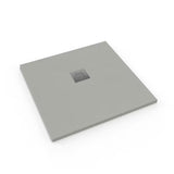 Kwadratowy brodzik prysznicowy SAT Alek 90x90 cm z lanego marmuru w kolorze gris