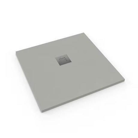 Kwadratowy brodzik prysznicowy SAT Alek 90x90 cm z lanego marmuru w kolorze gris