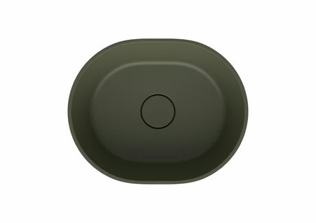 Zielona umywalka nablatowa  SAT Aula z lanego marmuru bez otworu na baterię i bez przelewu