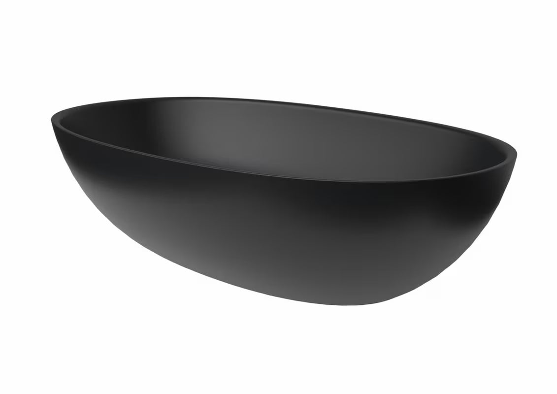 Czarne umywalka nablatowa  SAT Aula z lanego marmuru, 60x36 cm
