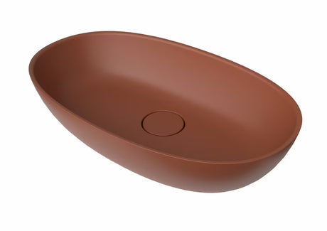 SAT Aula umywalka nablatowa  z lanego marmuru w kolorze cooper brown, 60x36 cm
