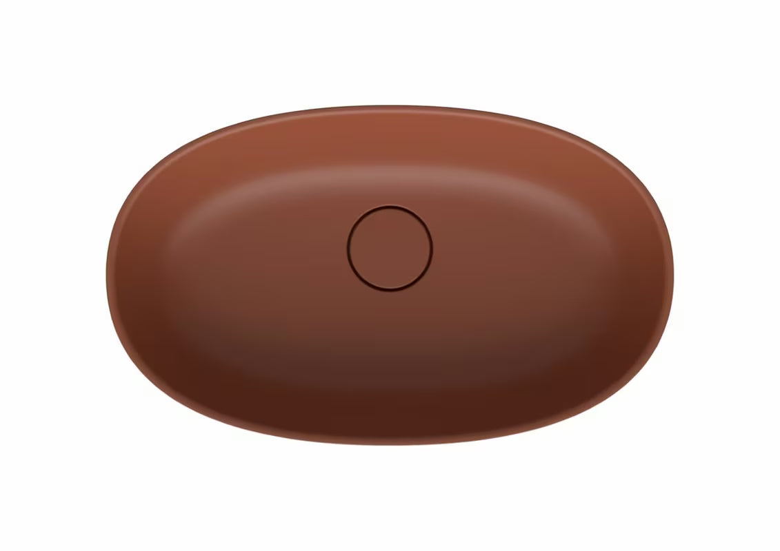 SAT Aula umywalka nablatowa  z lanego marmuru w kolorze cooper brown, 60x36 cm
