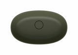 Zielone umywalka nablatowa  SAT Aula 60x36 cm z lanego marmuru bez przelewu