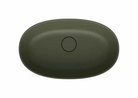 Zielone umywalka nablatowa  SAT Aula 60x36 cm z lanego marmuru bez przelewu