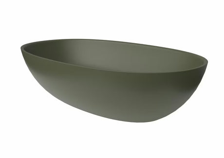 Zielone umywalka nablatowa  SAT Aula 60x36 cm z lanego marmuru bez przelewu