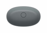 Jasnoszare umywalka nablatowa  SAT Aula 60x36 cm z lanego marmuru bez przelewu
