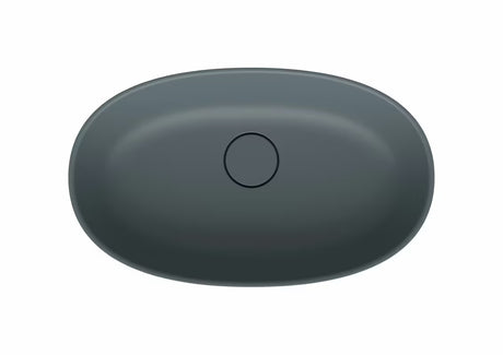 Ciemnoszare umywalka nablatowa  SAT Aula z lanego marmuru, 60x36 cm