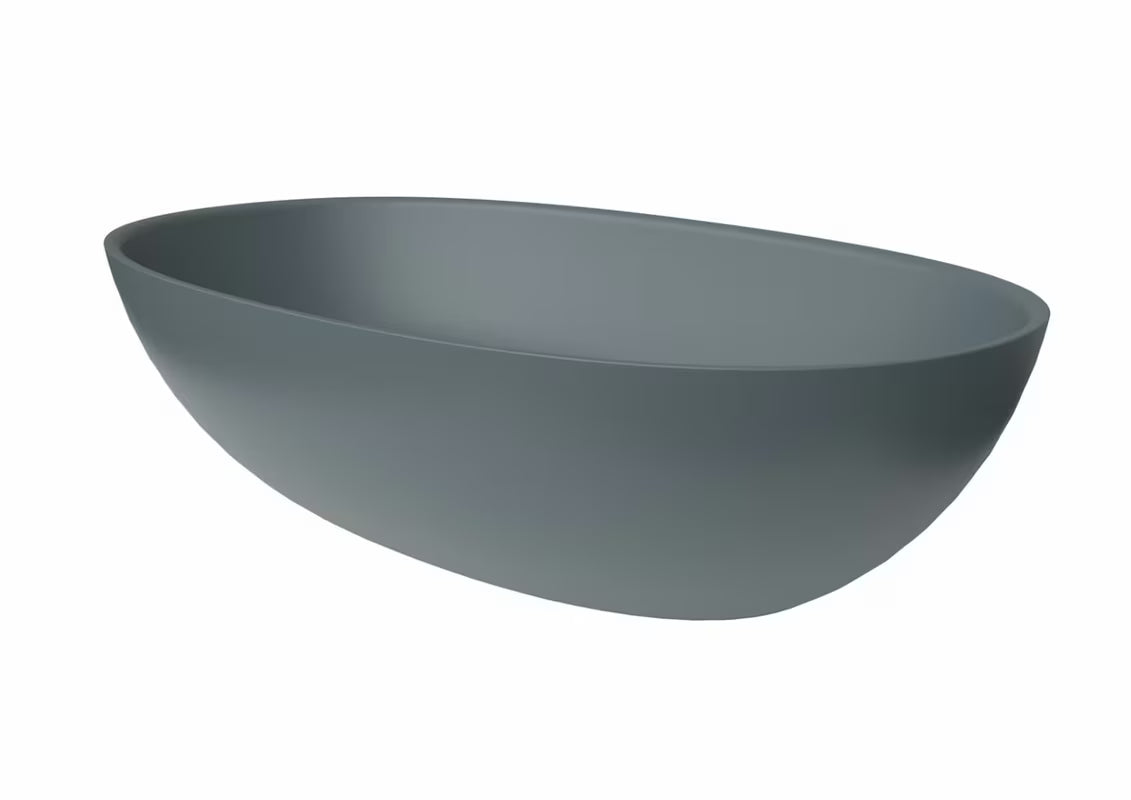 Ciemnoszare umywalka nablatowa  SAT Aula z lanego marmuru, 60x36 cm