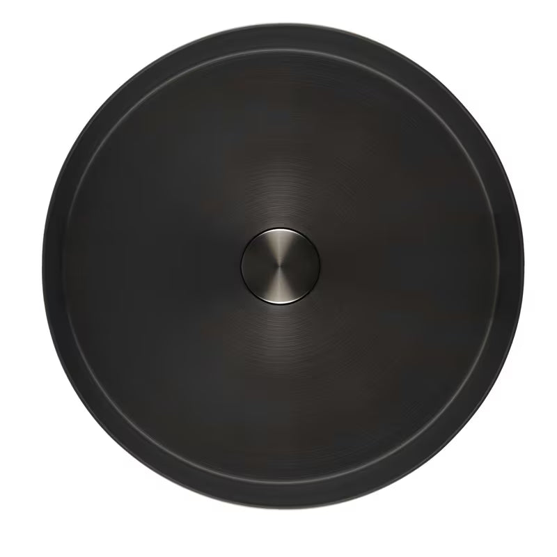 Okrągłe umywalka nablatowa  SAT Aurum ze szczotkowanej stali nierdzewnej w kolorze gun metal