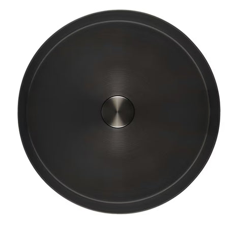 Okrągłe umywalka nablatowa  SAT Aurum ze szczotkowanej stali nierdzewnej w kolorze gun metal