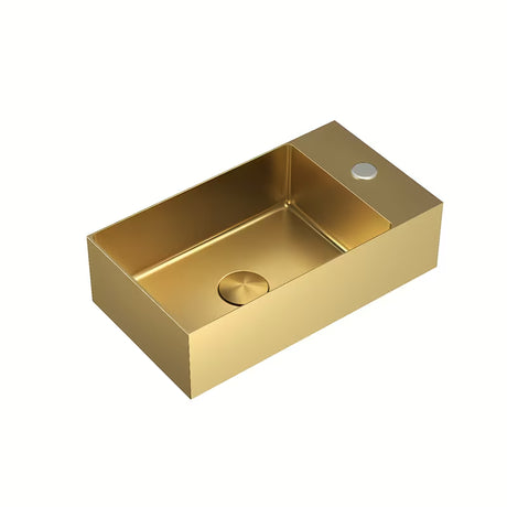 Umywalka wisząca SAT Aurum 40 x 22 cm ze stali nierdzewnej w kolorze złotym