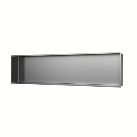 Wnęka łazienkowa SAT Aurum ze stali nierdzewnej w kolorze szczotkowanej stali z ramką
