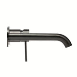 Podtynkowa jednouchwytowa bateria umywalkowa SAT Aurum w wykończeniu szczotkowany gun metal o okrągłym wzornictwie.