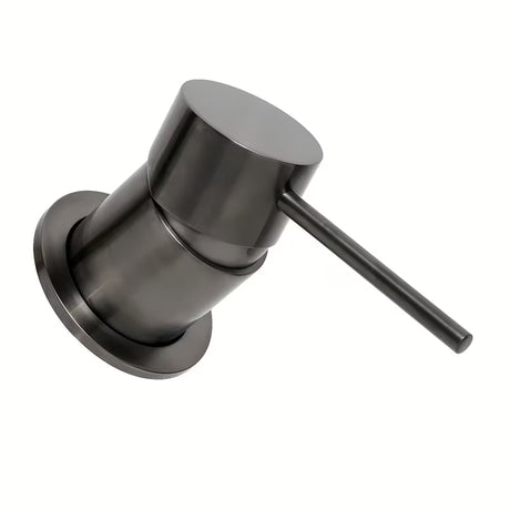Podtynkowa jednouchwytowa bateria umywalkowa SAT Aurum w wykończeniu szczotkowany gun metal o okrągłym wzornictwie.