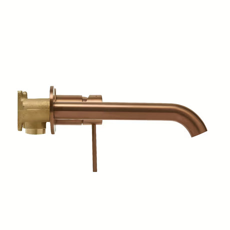 Podtynkowa bateria umywalkowa SAT Aurum w wykończeniu rose gold brushed o okrągłym wzornictwie.