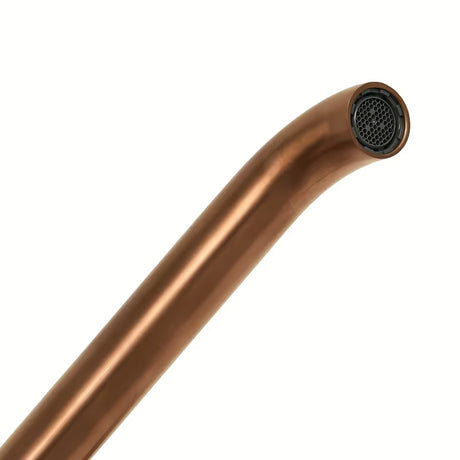 Podtynkowa bateria umywalkowa SAT Aurum w wykończeniu rose gold brushed o okrągłym wzornictwie.
