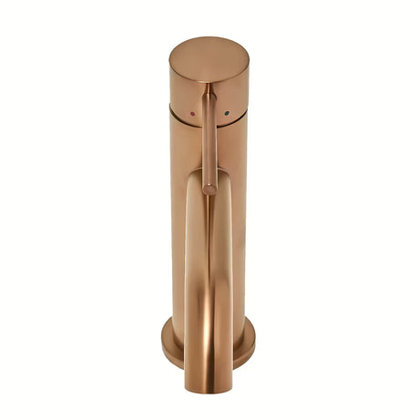 Jednouchwytowa stojąca bateria umywalkowa SAT Aurum w wykończeniu rose gold brushed bez odpływu