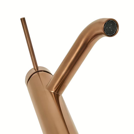 Jednouchwytowa stojąca bateria umywalkowa SAT Aurum w wykończeniu rose gold brushed bez odpływu